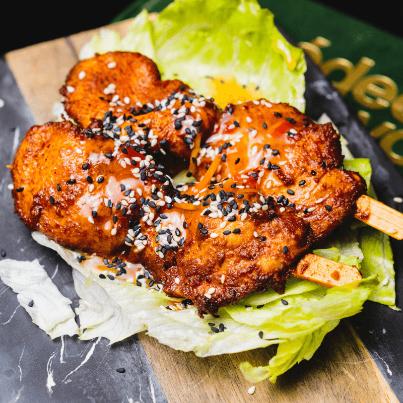 brochettes poulet du restaurant asiatique bi bim bap lille